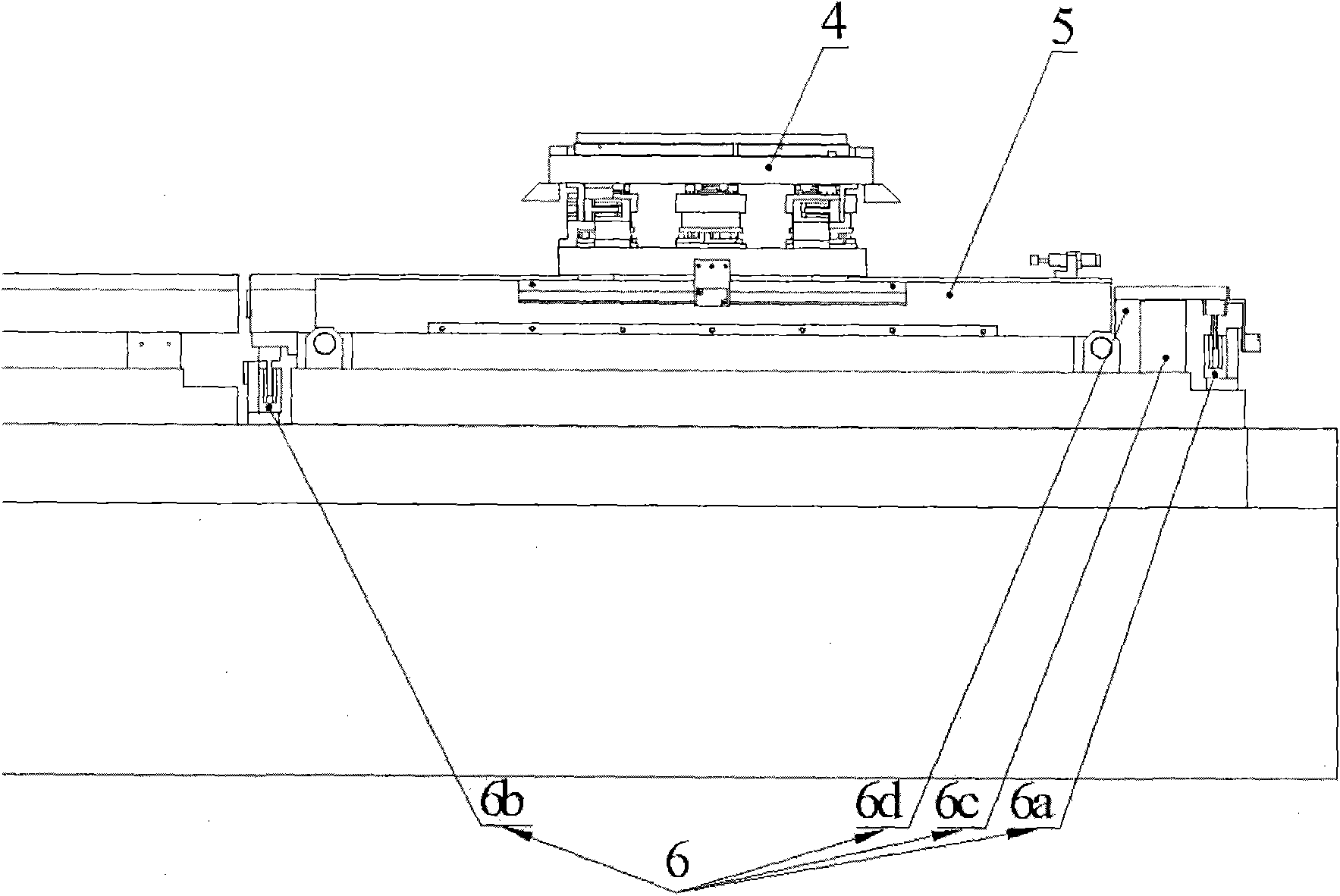 Double-driving double-bridge table changing station-based double-workpiece table high-accuracy exchange device