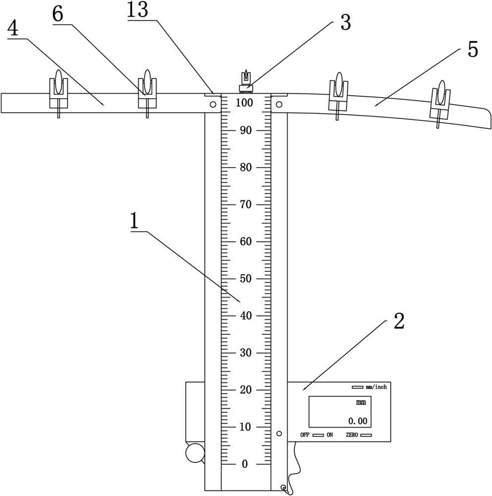 Device for high-precision measurement of slab staggering in and between lining segment rings