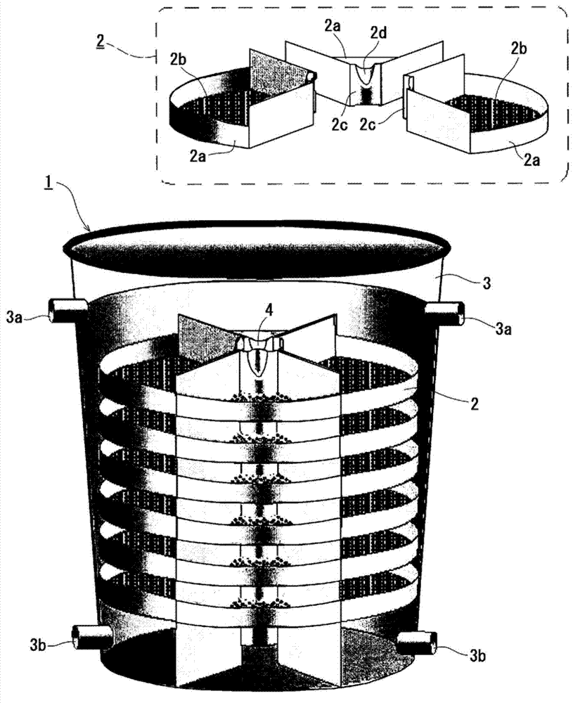 Device for farming benthic organisms such as bivalves