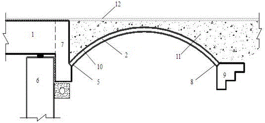 Bridge without expansion joints and its construction method based on the arch structure set behind the abutment