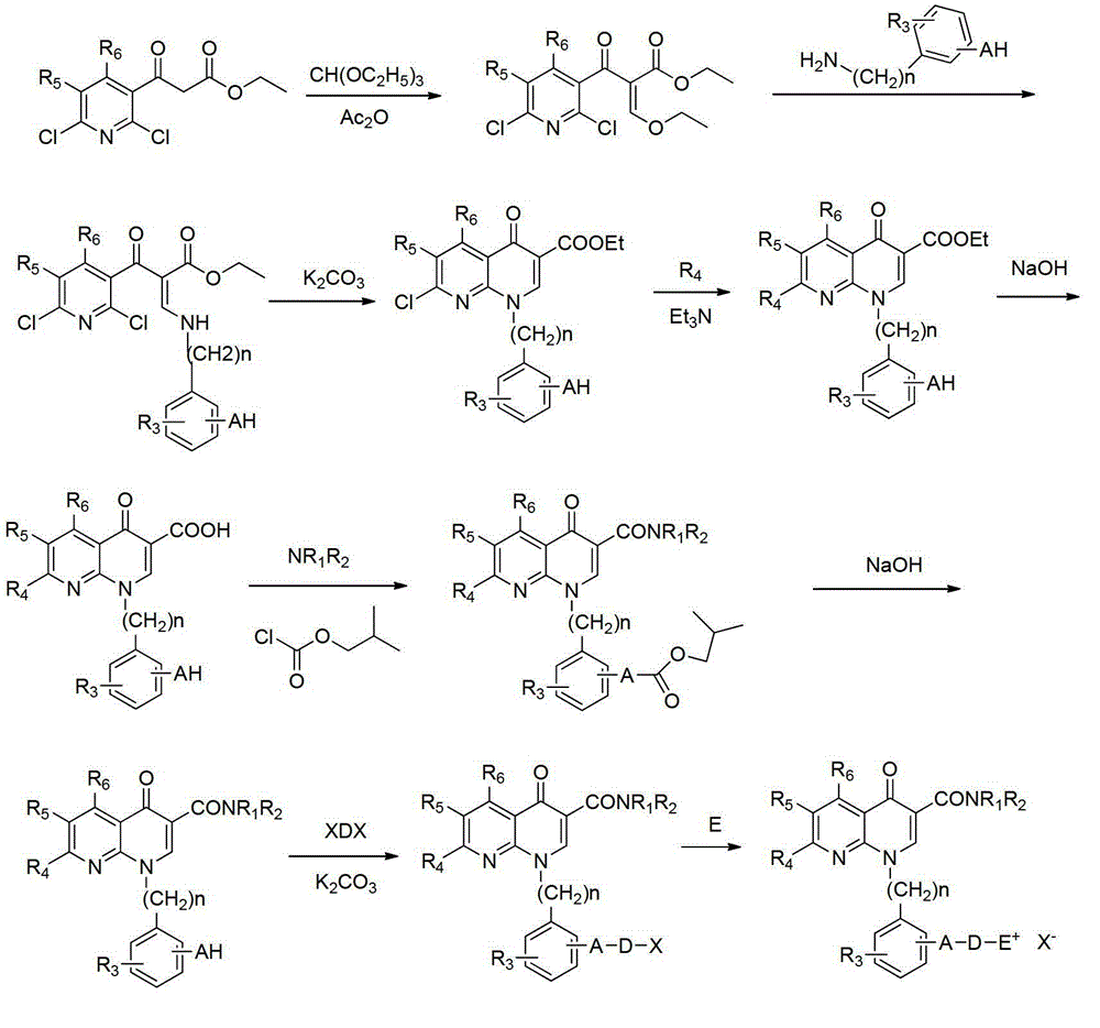 A group of 1-substituted-1, 8-naphthyridine formamide derivatives and preparation and application thereof
