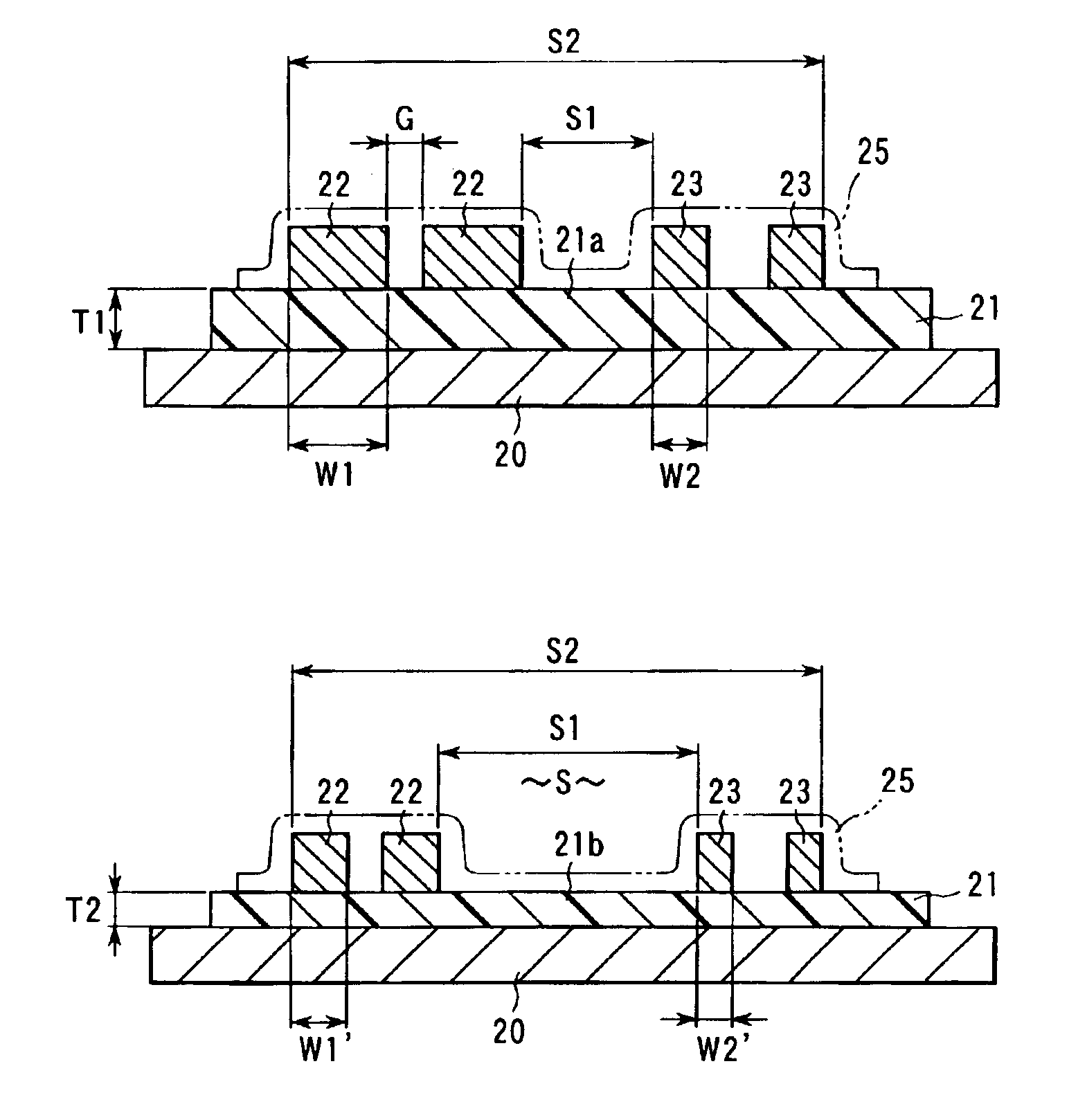Wiring member of a disc drive suspension having an insulating layer with thick-walled and thin-walled portions