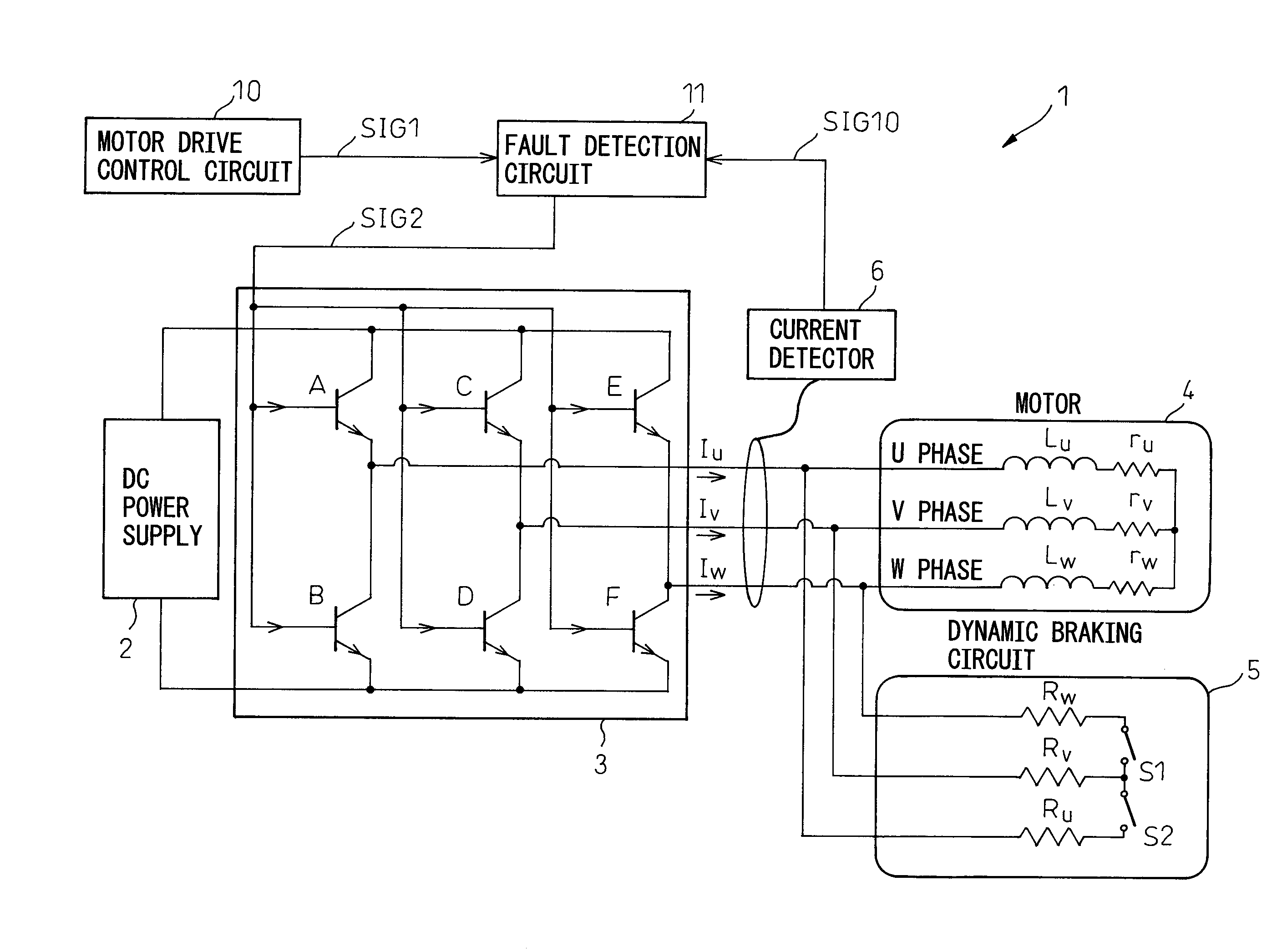 Motor drive apparatus equipped with dynamic braking circuit fault detection capability