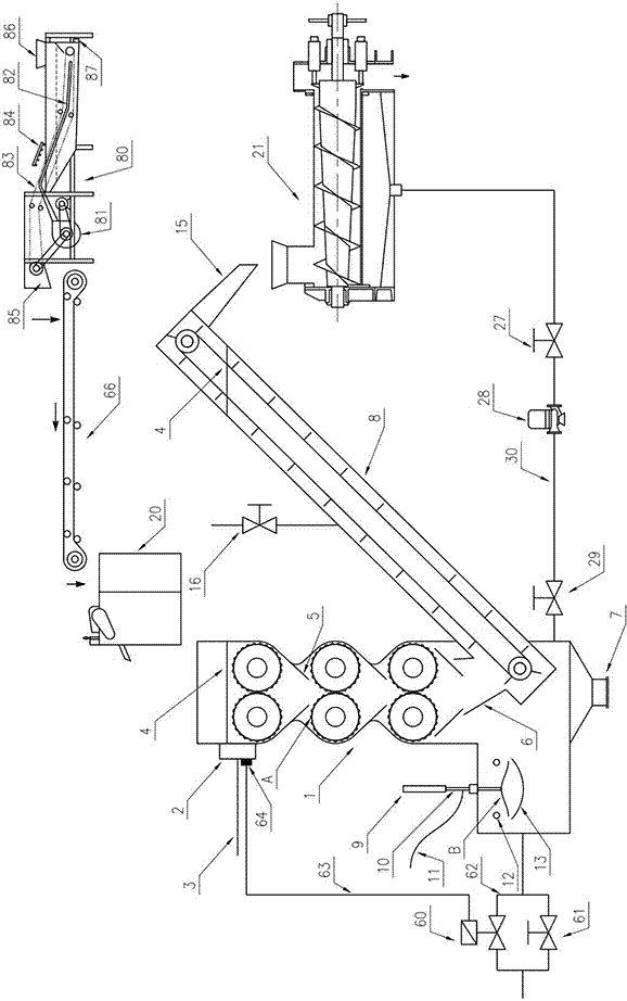 Spline curve roller type huperzine A leaching apparatus with cleaning machine and dewatering machine