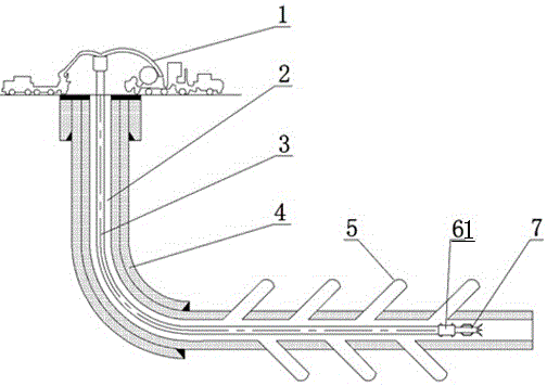 A drilling, completion and stimulation system for drilling fishbone-shaped multi-level branched horizontal wells in shale gas reservoirs