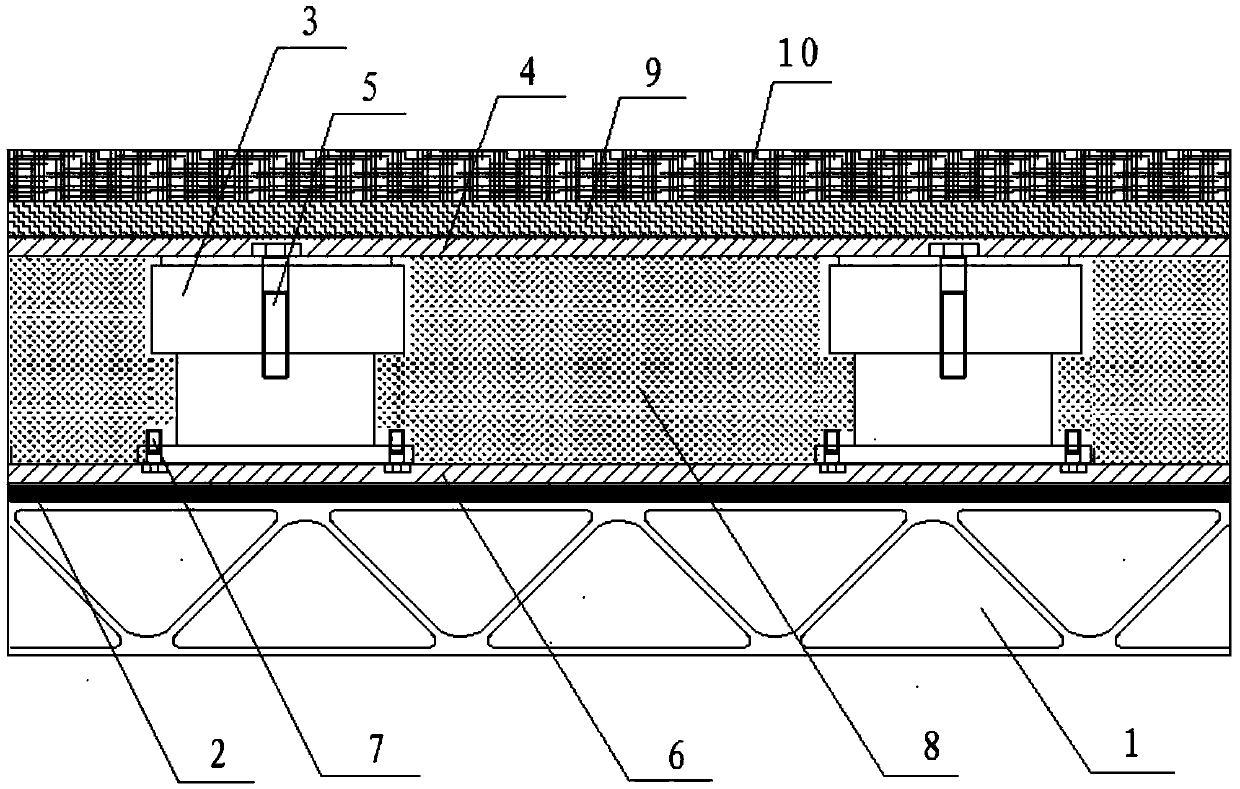 Novel high-speed train shock-absorption and noise-reduction floor structure