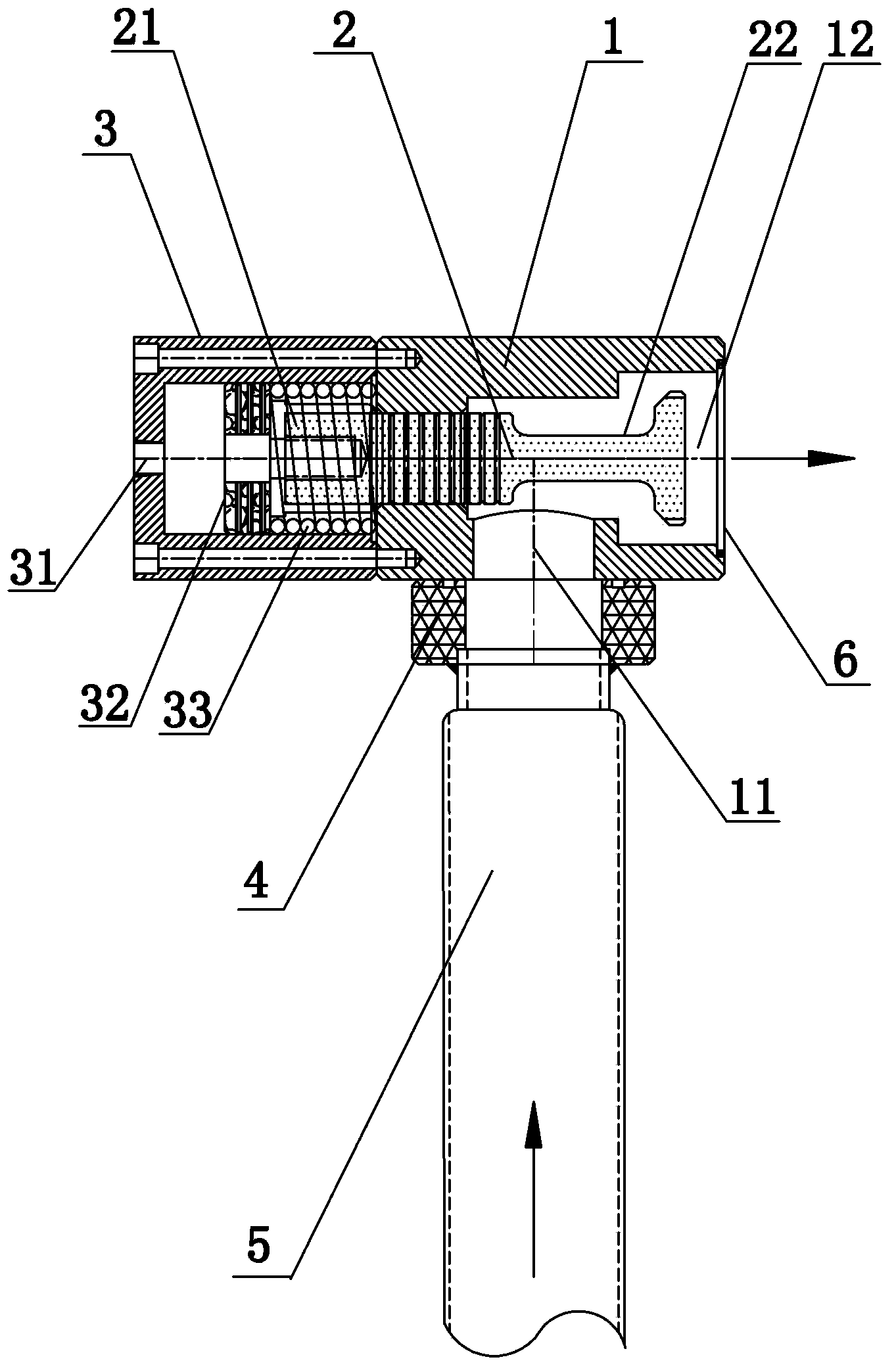 Filling valve of vertical type injection molding machine