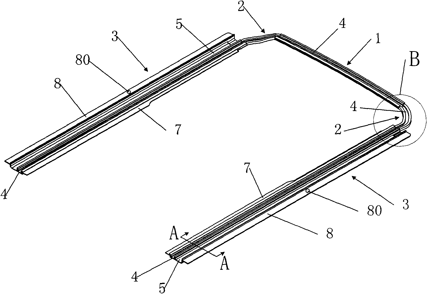 Vehicle skylight frame and manufacturing method thereof