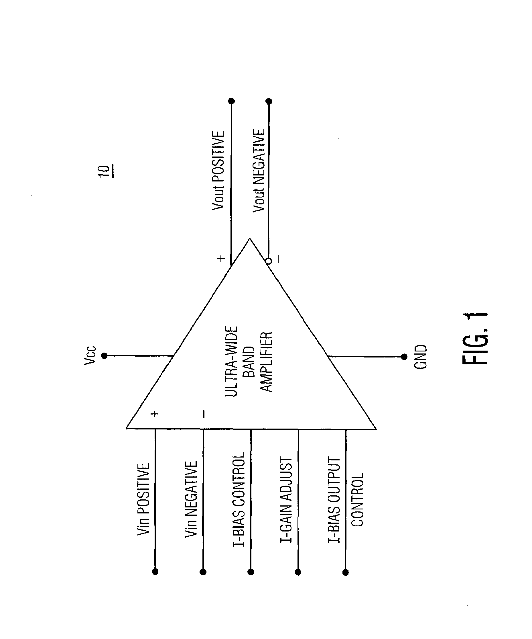 Ultra wide band, differential input/output, high frequency amplifier in an integrated circuit