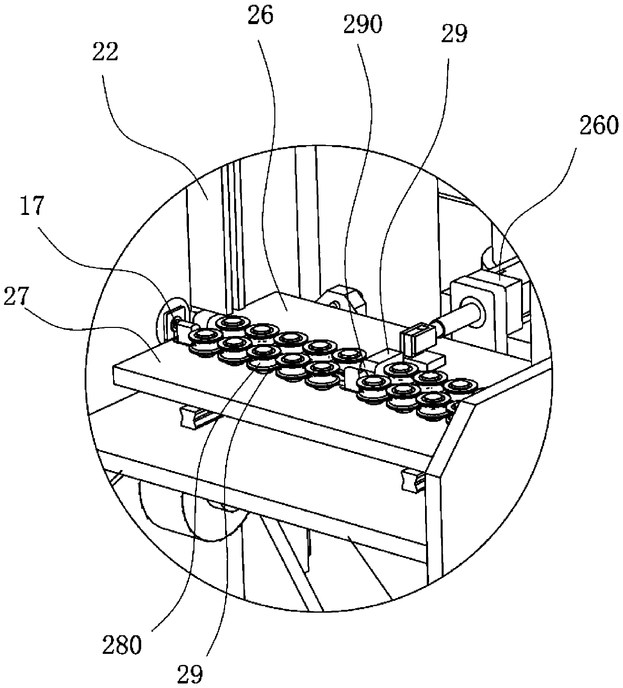Device for sleeving steel bars with pipes