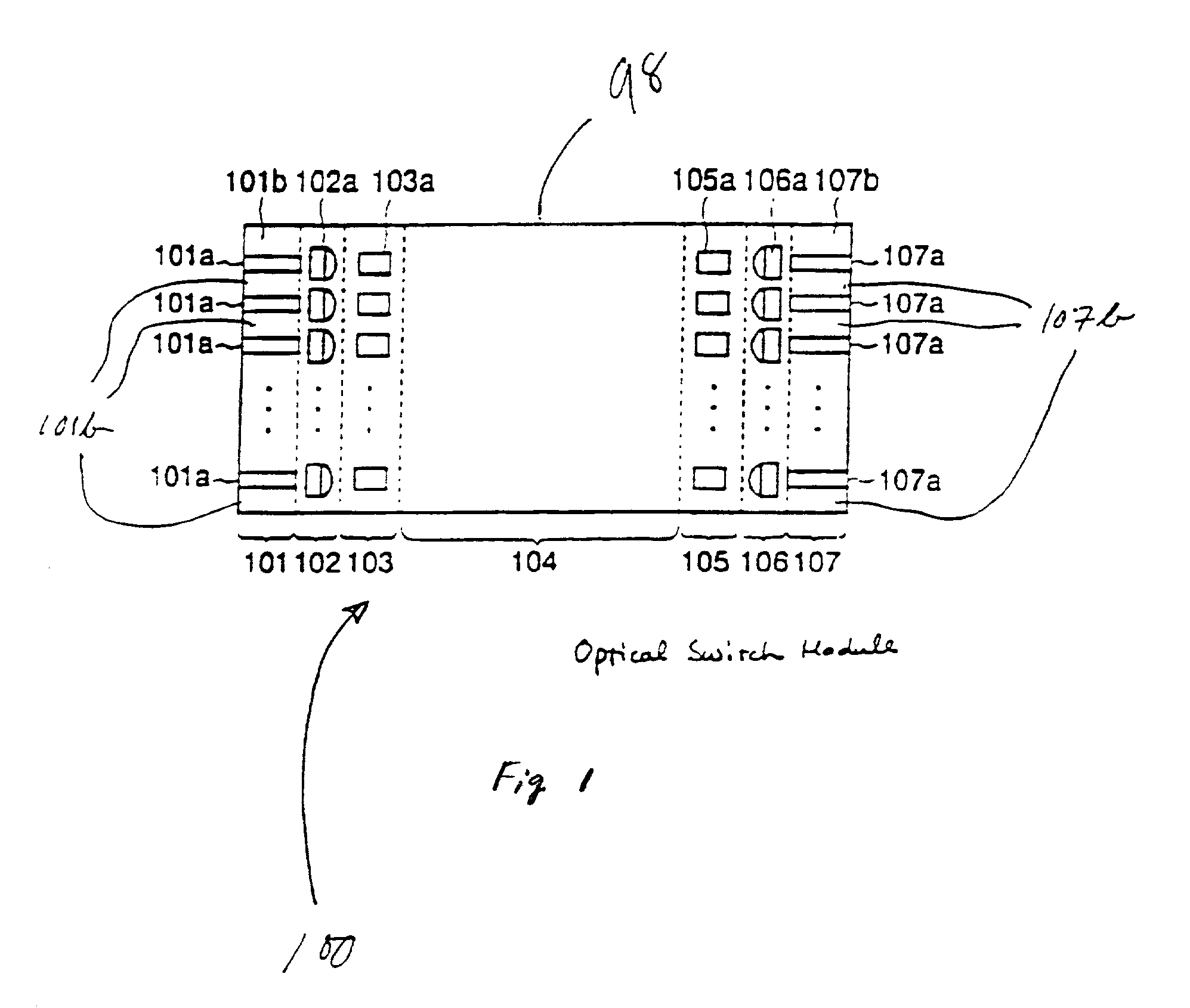 Optical switching apparatus with adiabatic coupling to optical fiber
