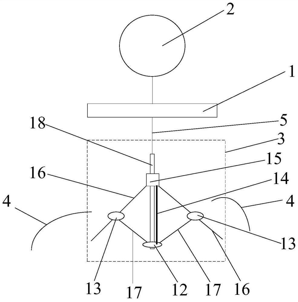Unmanned aerial vehicle hovering in air through telescopic frame and control method