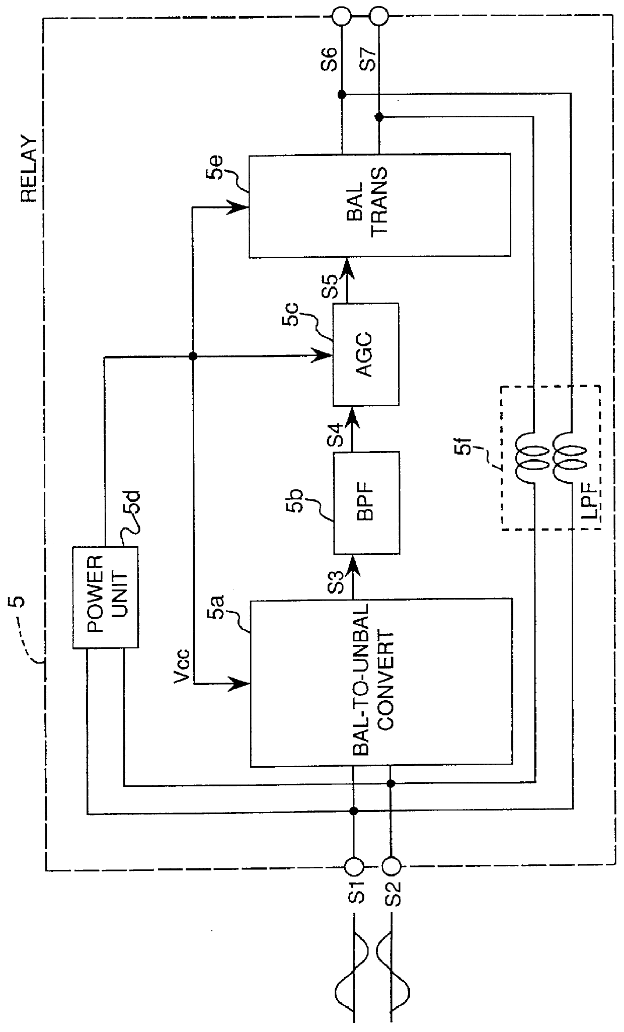 Loop detector of a branching device for a multiplexed audio-video signal transmission system