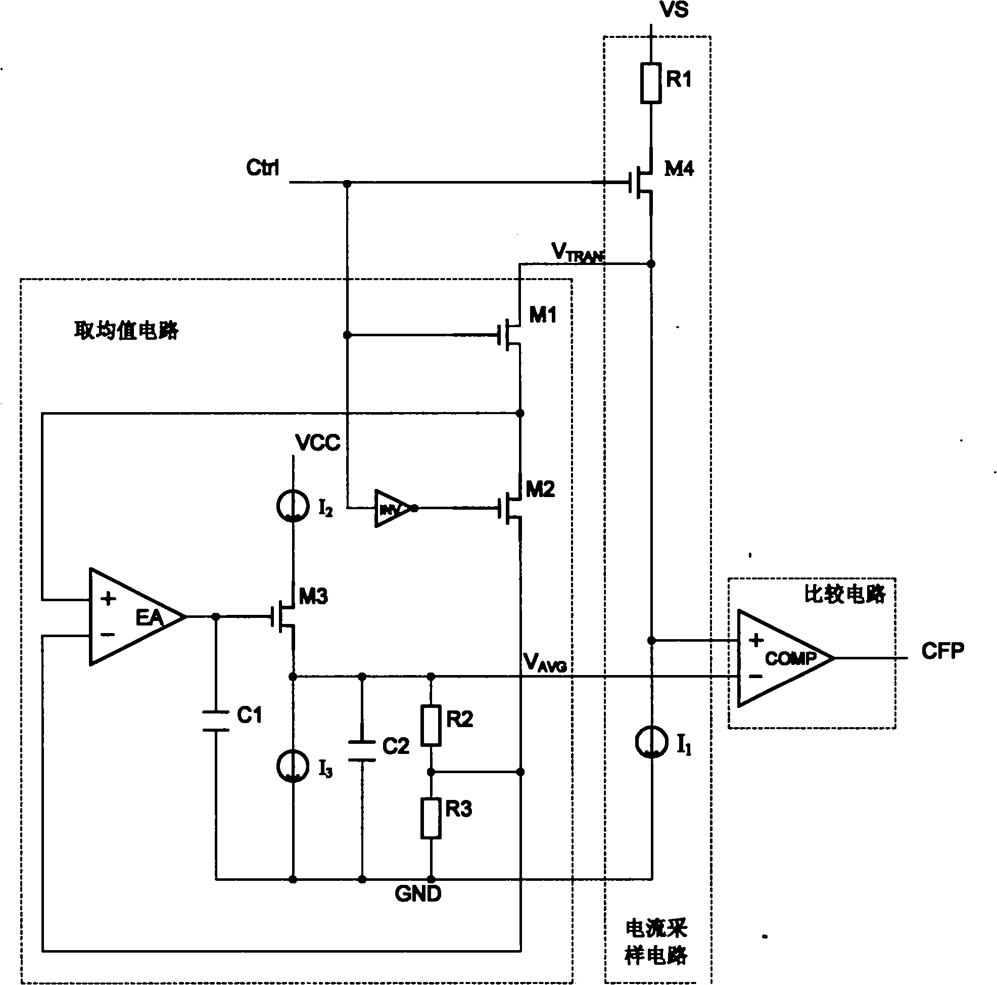 Crest factor overcurrent protection circuit applied to electronic ballast
