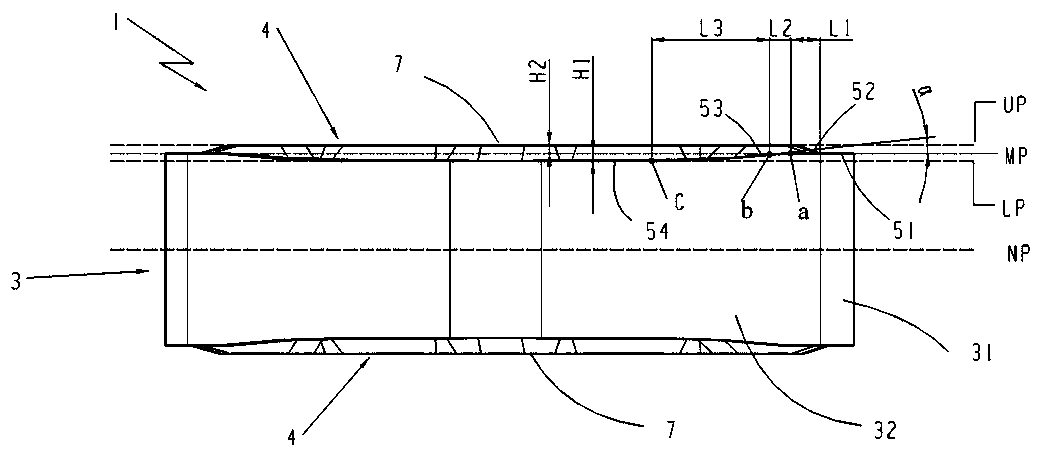 Double-face groove profile cutting blade