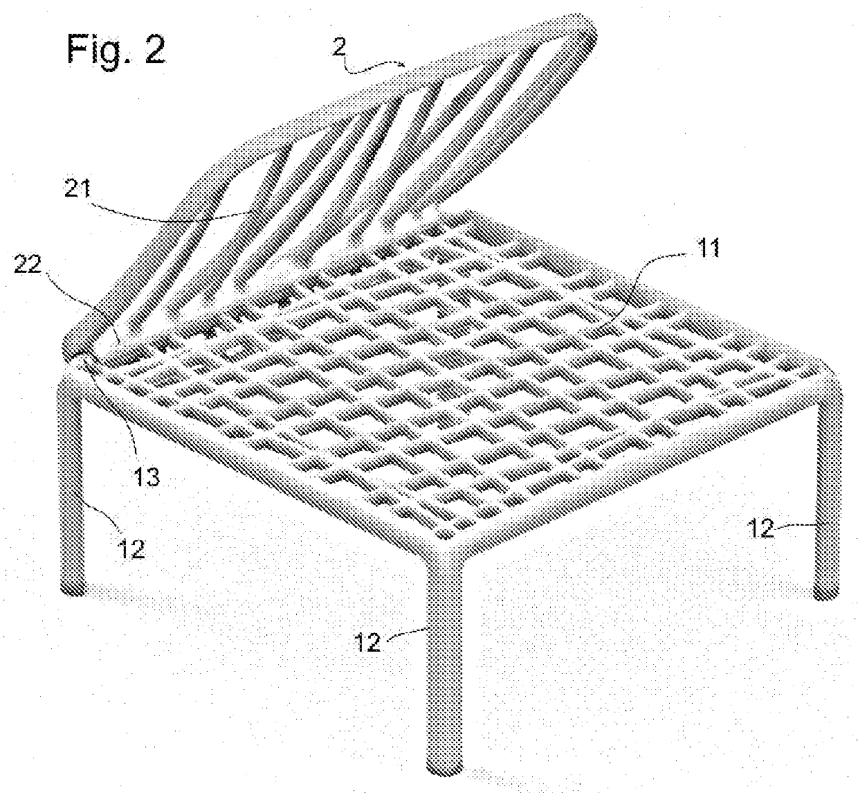 Sofa, armchair or similar article of furniture in a kit, and mounting method for such article