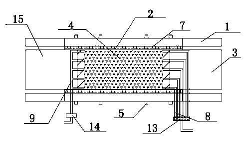 Shear box applicable to rock joint shearing, seepage and coupling tests and test method