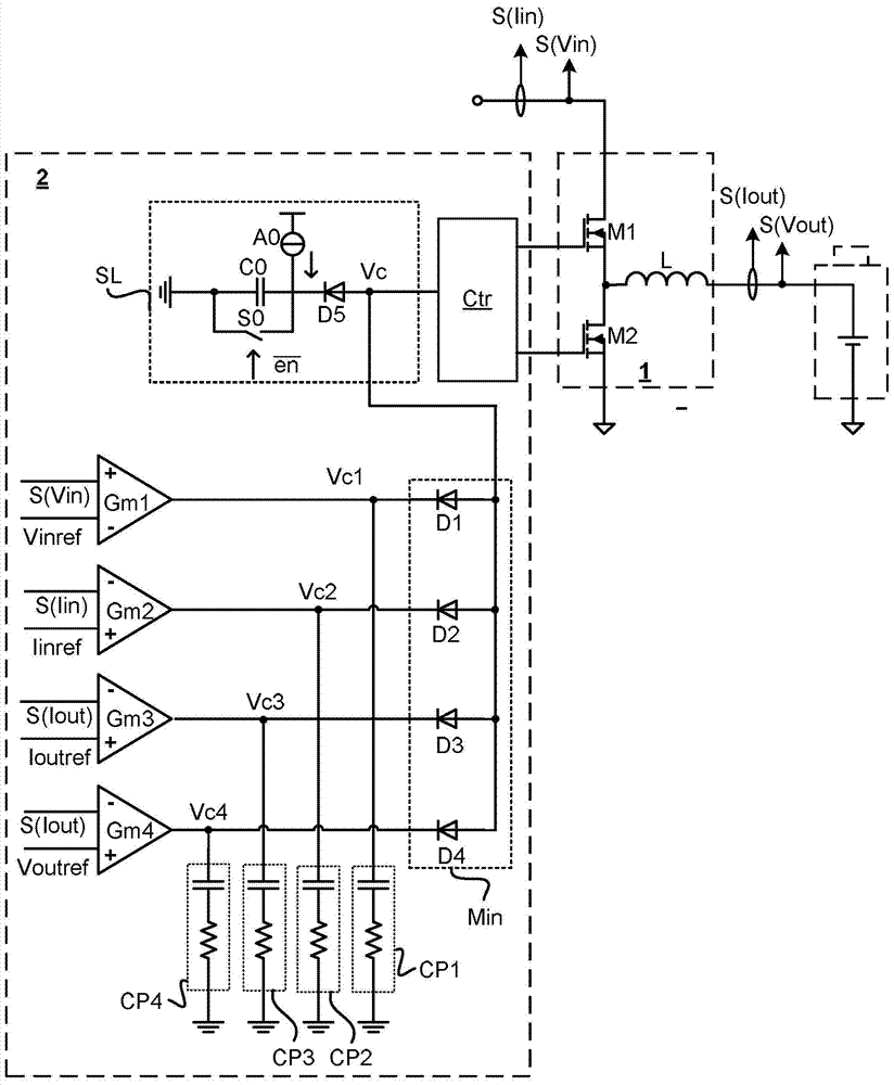 Control circuit and switch type converter with same