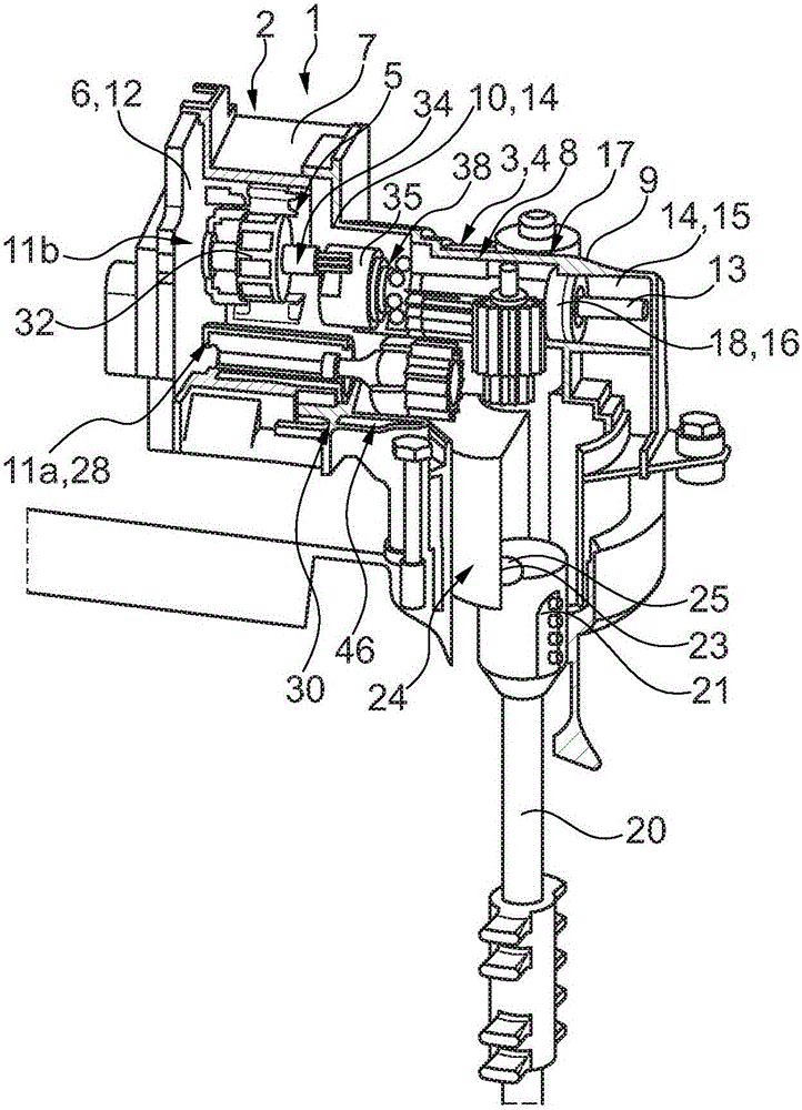 Actuator, in particular a shiftable-transmission actuator, having axially positioned and fixed components