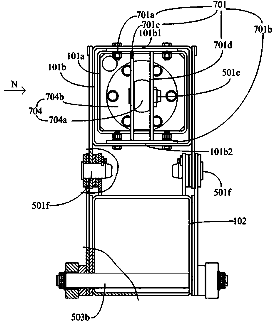 Tower body erecting and descending mechanism for tower crane and erecting and descending method thereof