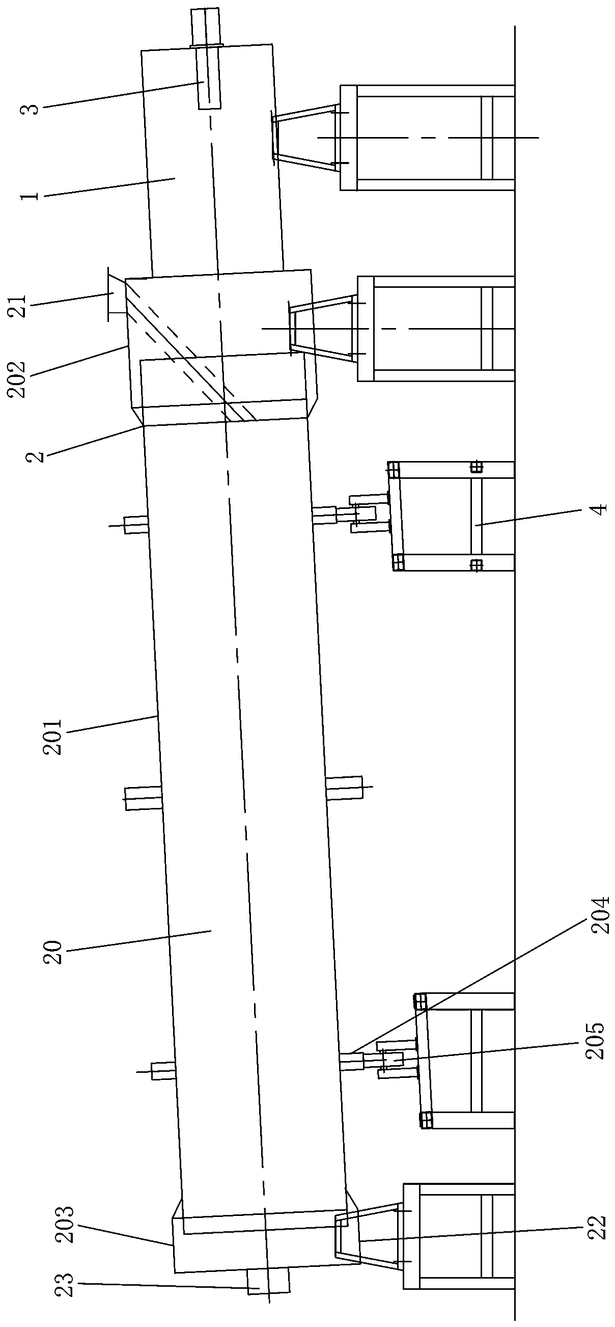 Pyrolysis device for organic matter in crushed materials after crushing of waste lithium ion batteries