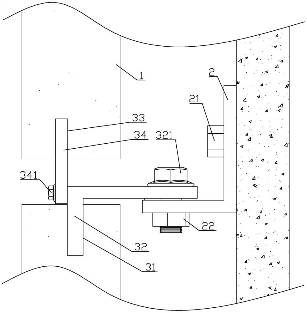 A dry-hanging stone structure on a concrete wall and its construction method