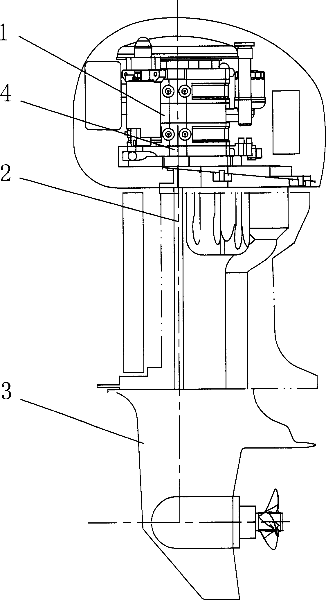 Outboard machine driven by triangle rotor engine