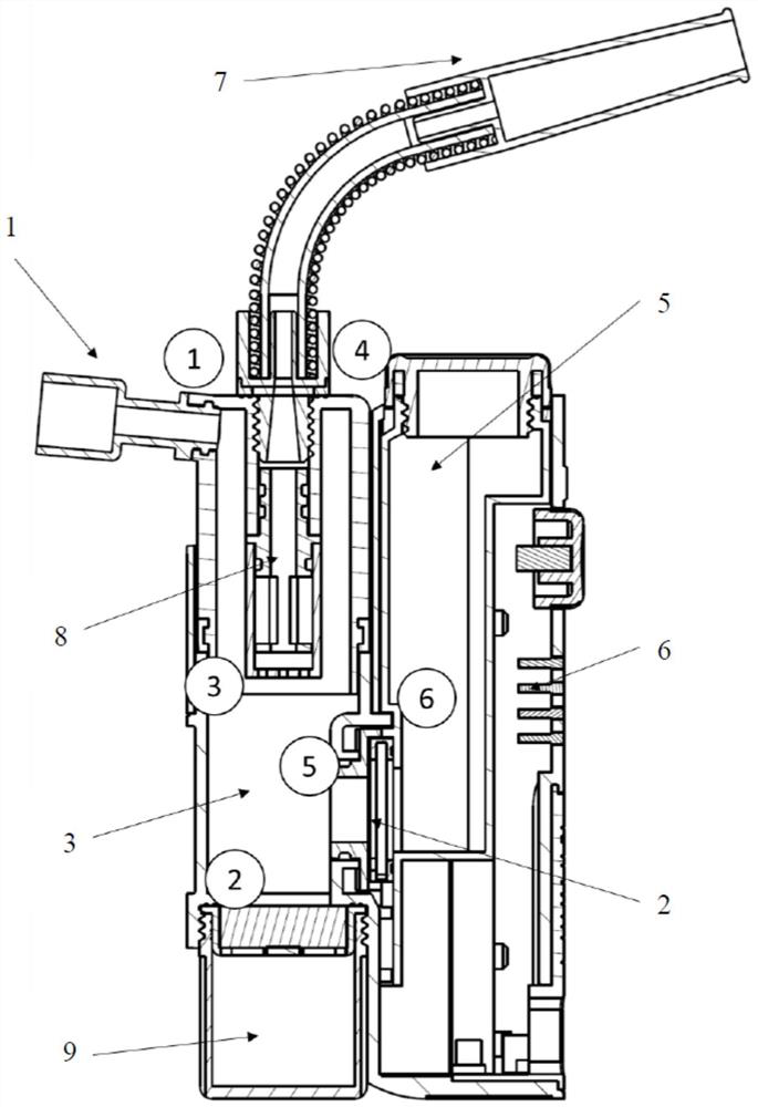 Liquid mist filtering smoking set with controllable filtering effect