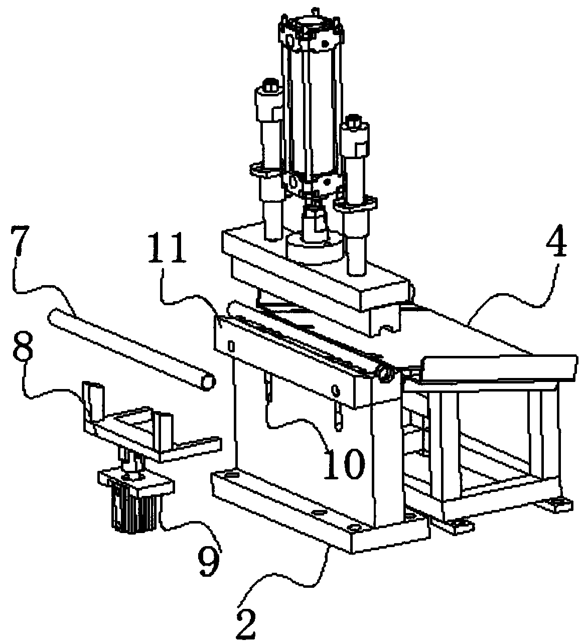 Support connecting device used for steel tube molding machine