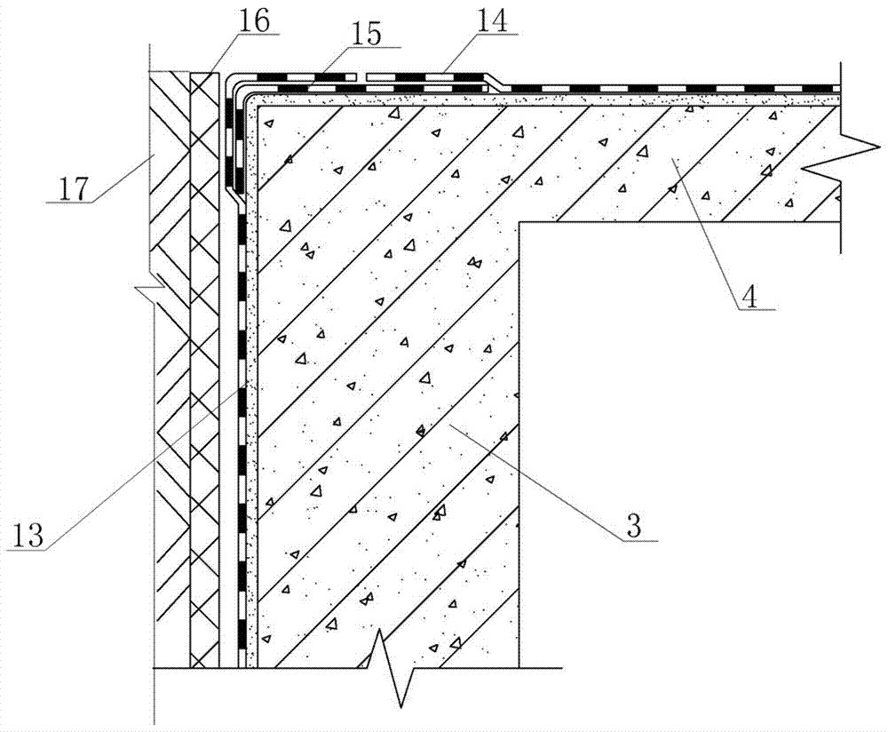 Basement water-proof structure and construction method for basement outer wall water-proof structure thereof