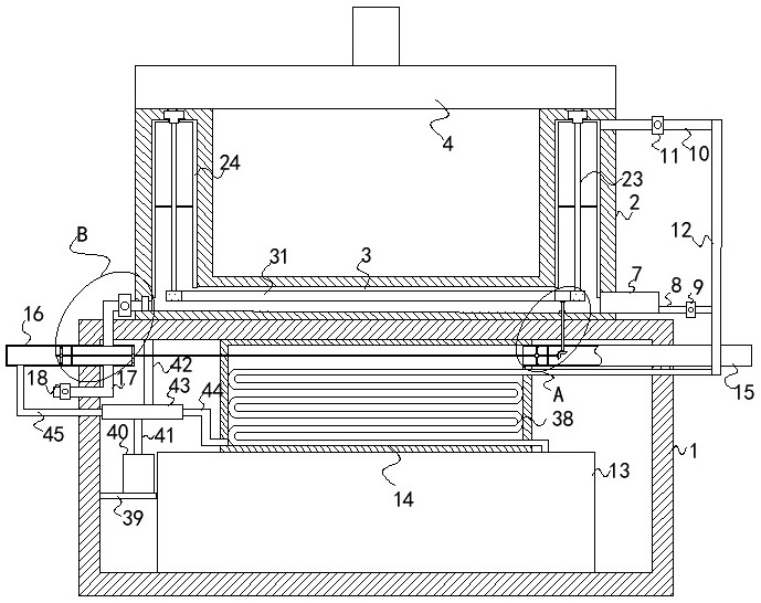 An injection mold with a water blowing device