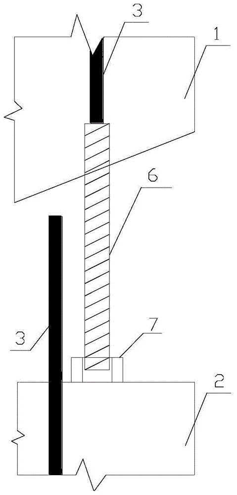 The upper and lower connection structure of the prefabricated shear wall