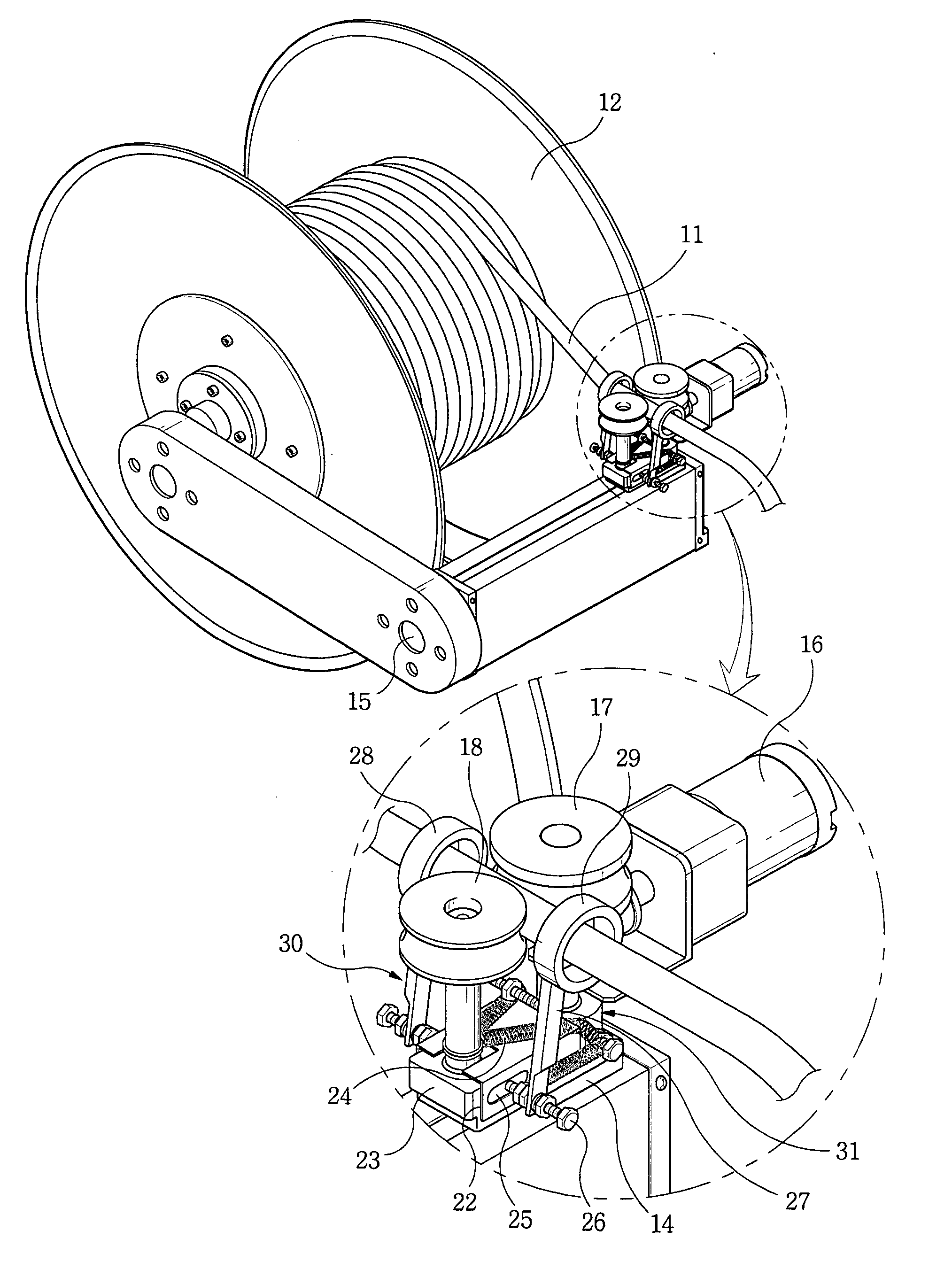 Labor reduction type agricultural chemical spraying system having automatic hose winding and unwinding apparatus