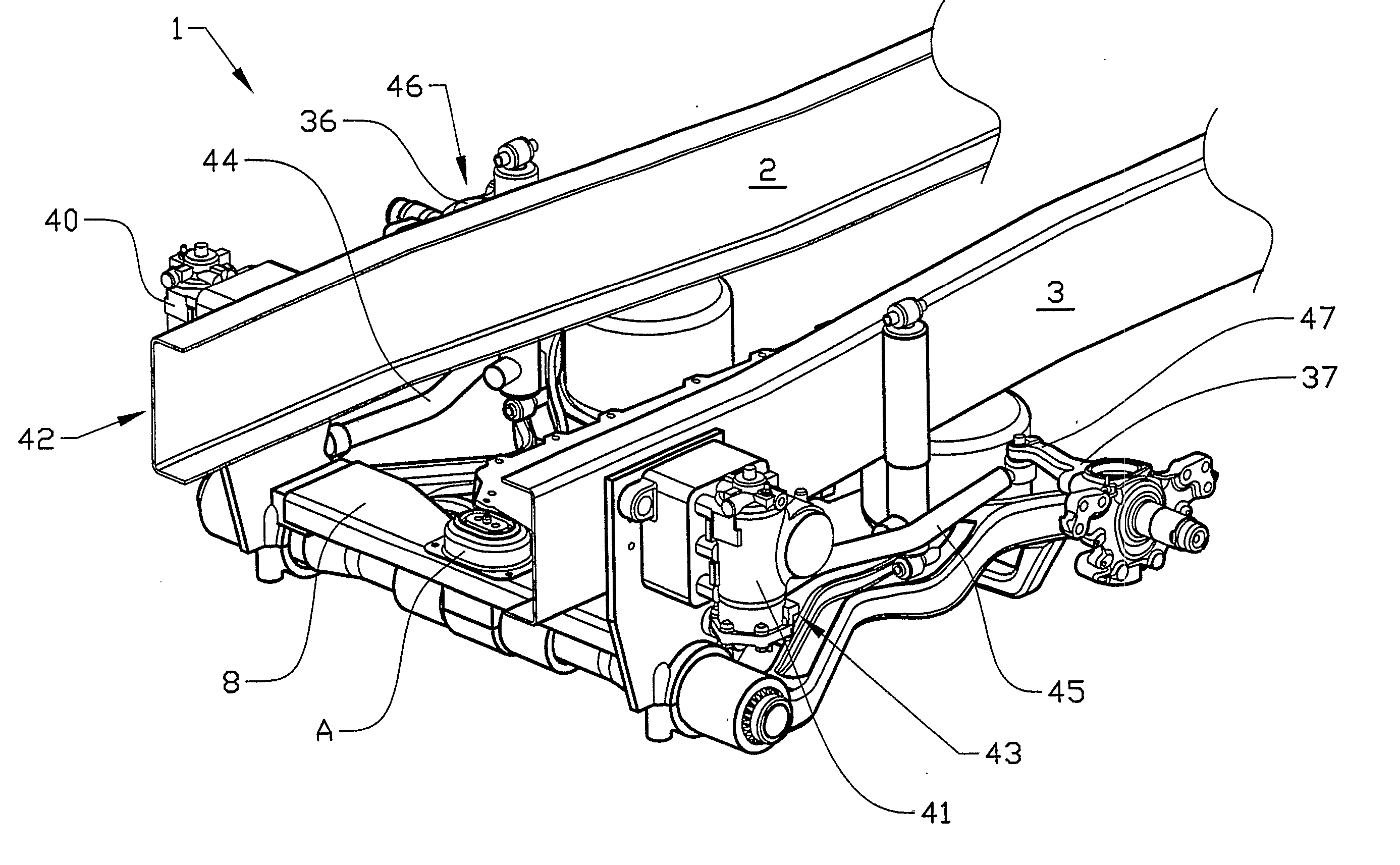 Independent front wheel suspension, vehicle equipped with such a front wheel suspension, and method of producing a sprung suspension