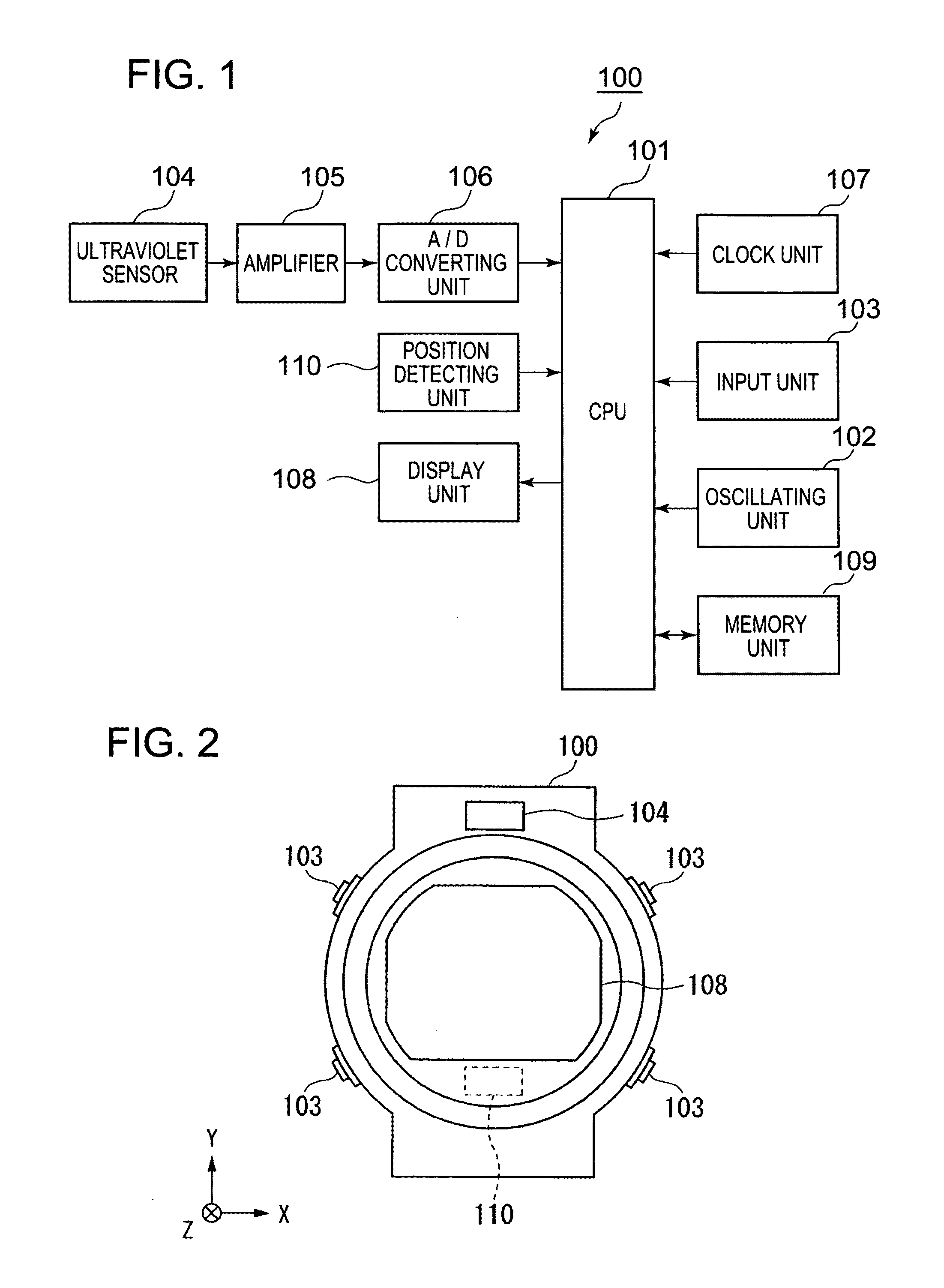 Ultraviolet ray measuring apparatus and electronic wristwatch equipped with ultraviolet ray measuring function