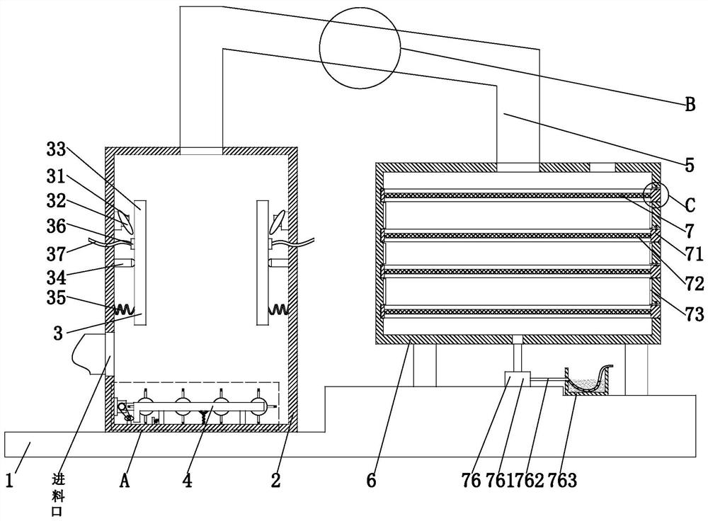 Environment-friendly treatment method for dust-containing gas in activated limestone powdering