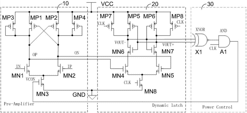 Low-power-consumption comparator circuit