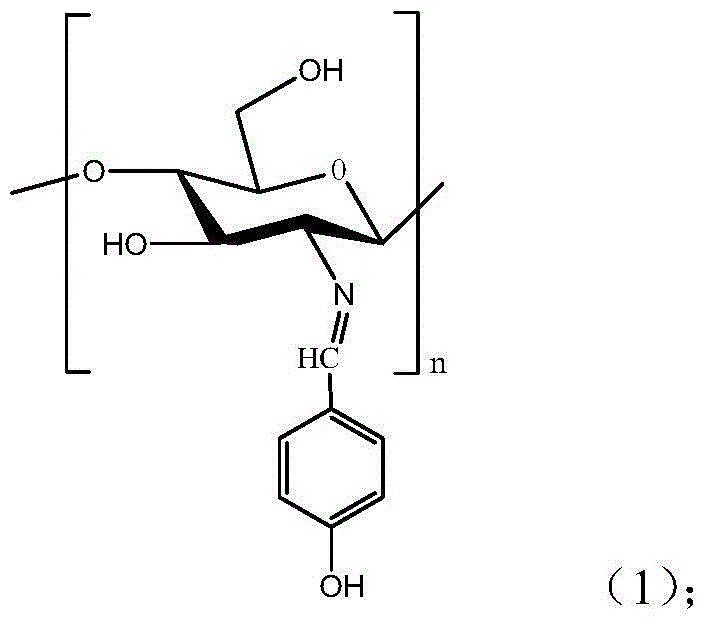 Chitosan-type Schiff base, preparation method thereof, and feather cleaning deodorant based thereon