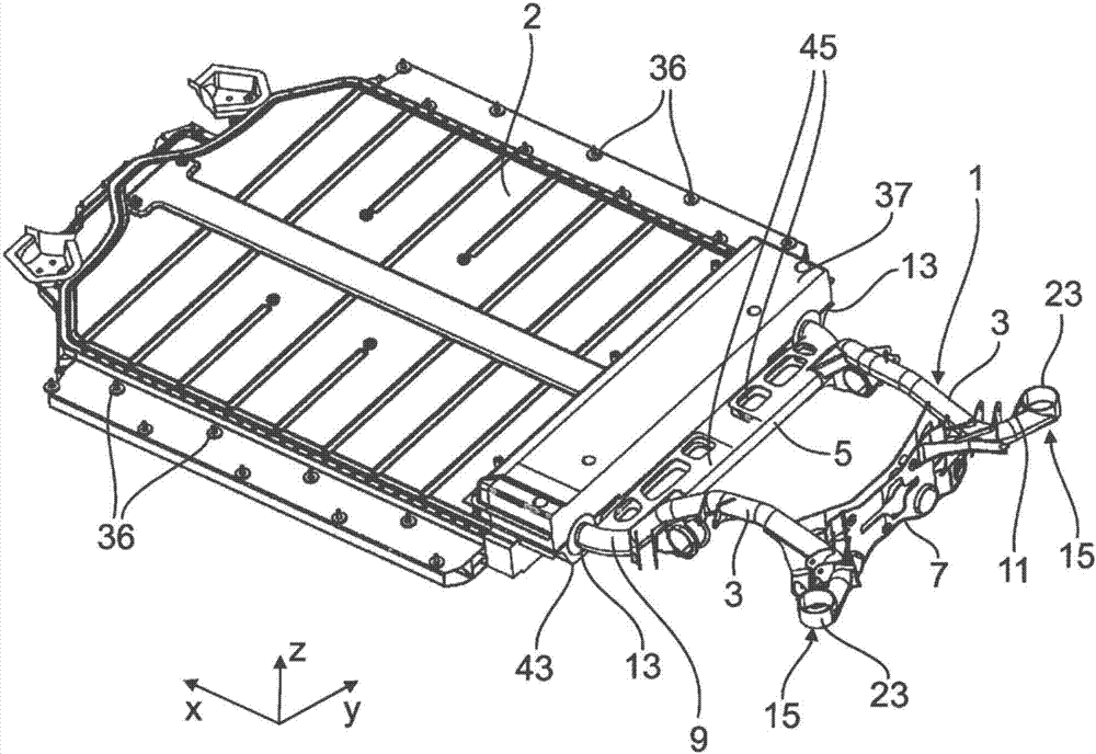 Vehicle body structure for a two-track vehicle