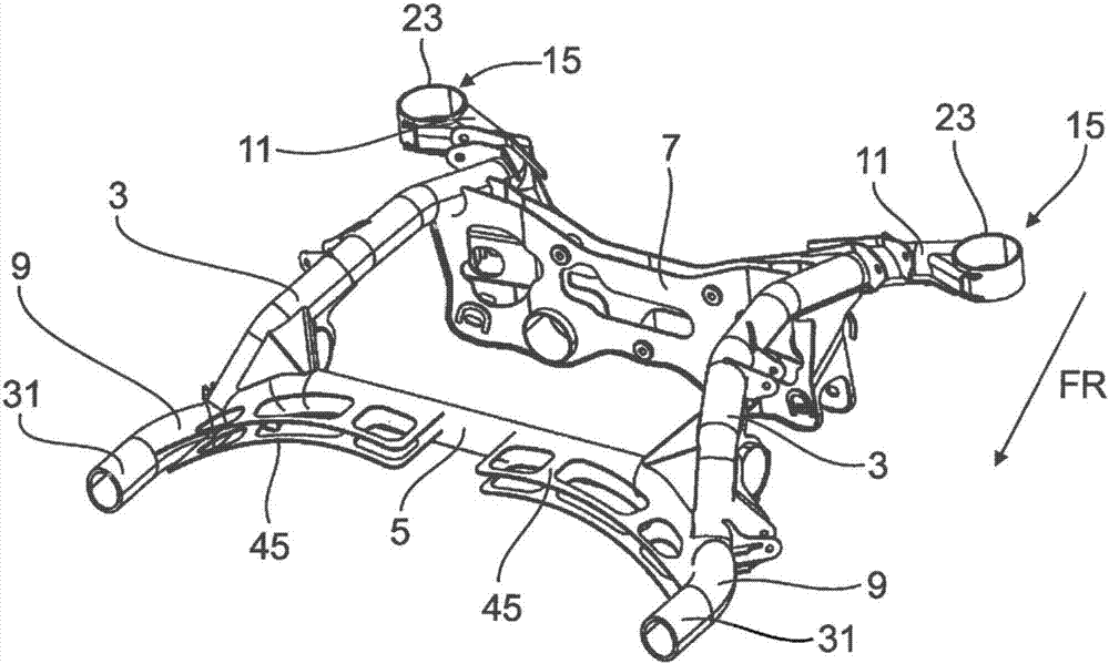 Vehicle body structure for a two-track vehicle