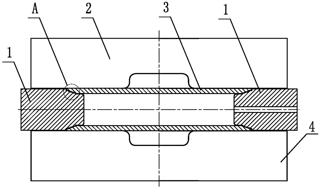 A sawtooth-shaped push head for high-pressure forming in pipes