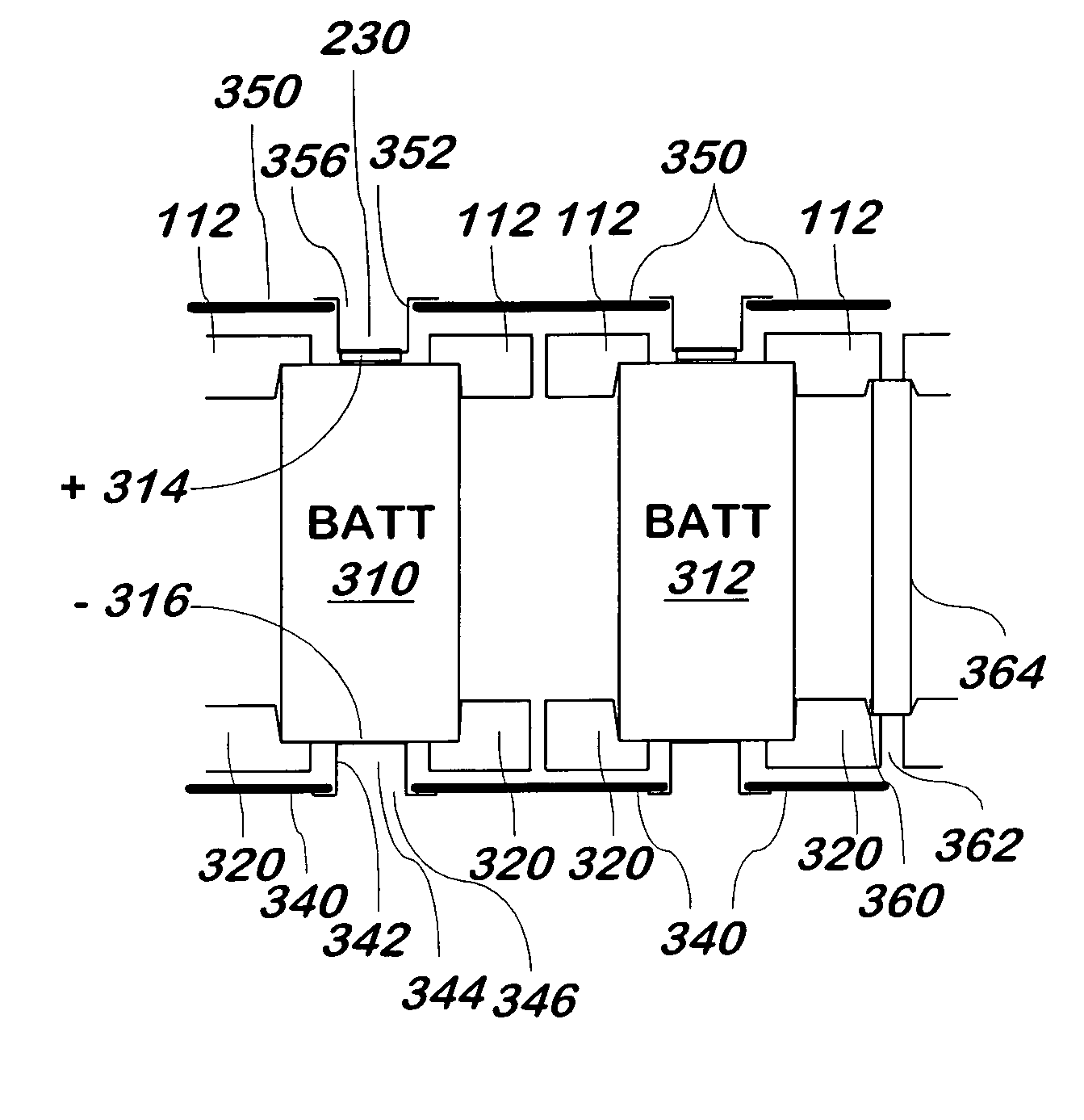 Method and apparatus for mounting, cooling, connecting and protecting batteries