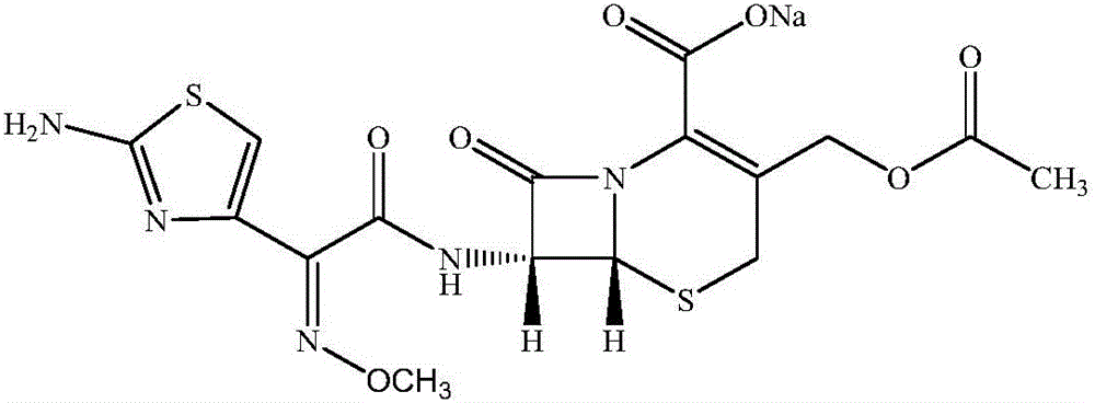 Cefotaxime sodium compound prepared by fluid mechanics principle and preparation of cefotaxime sodium compound