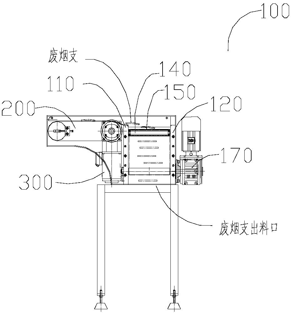 Waste cigarette straightening device