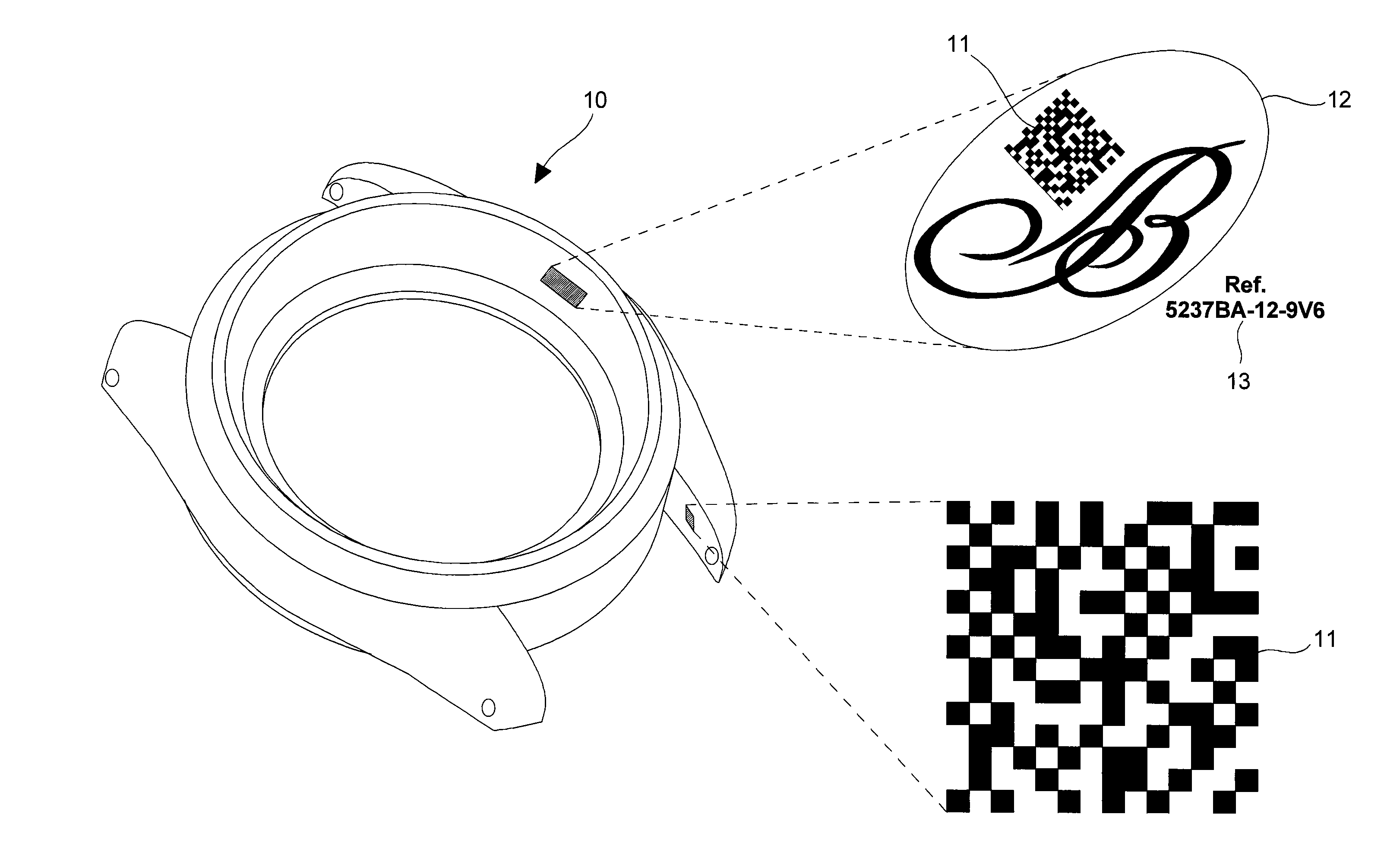 Method of coded marking of a product of small size, and marked product obtained according to said method