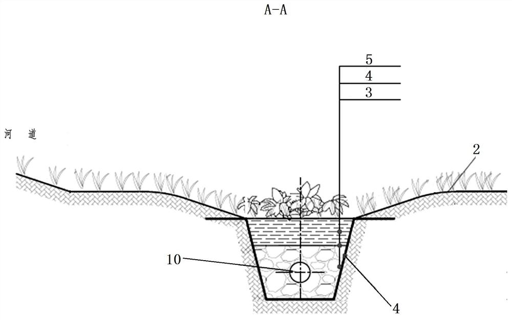 Ecological riverway embankment structure for sponge city construction