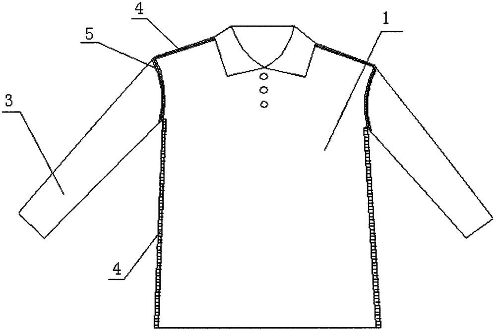 Double-layer fabric splicing clothing for patient with temperature detector