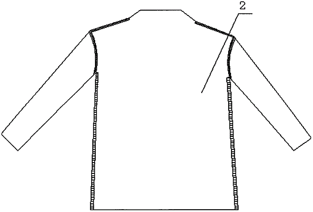 Double-layer fabric splicing clothing for patient with temperature detector