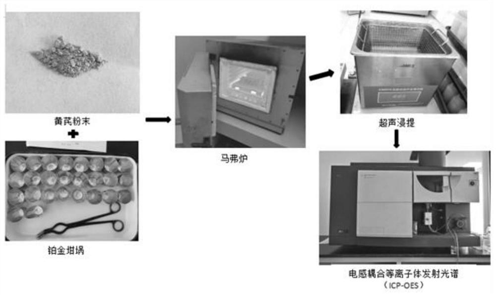 Detection method for determining 12 elements in radix astragali through dry ashing-lithium metaborate alkali fusion