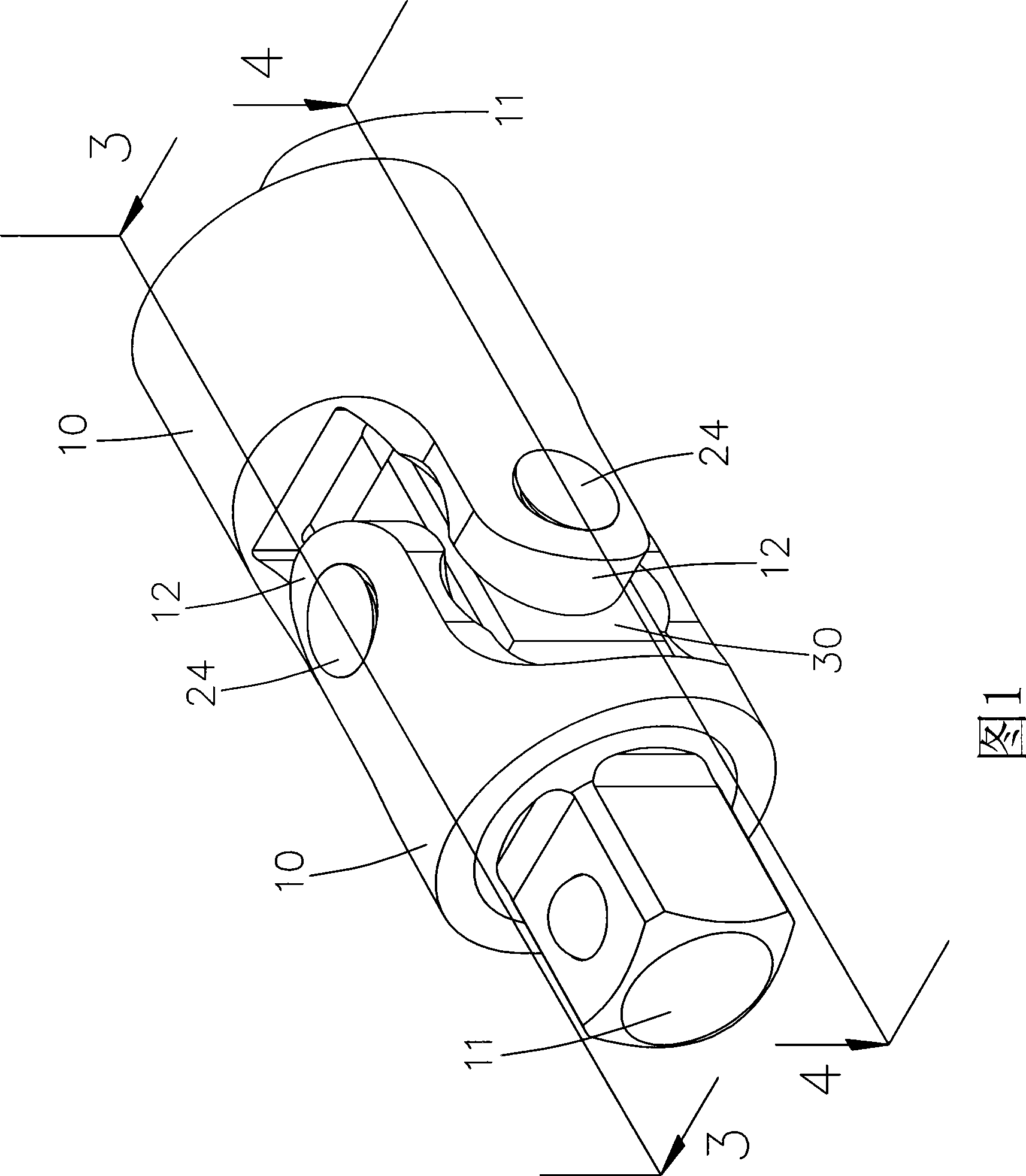 High-torsion universal joint structure